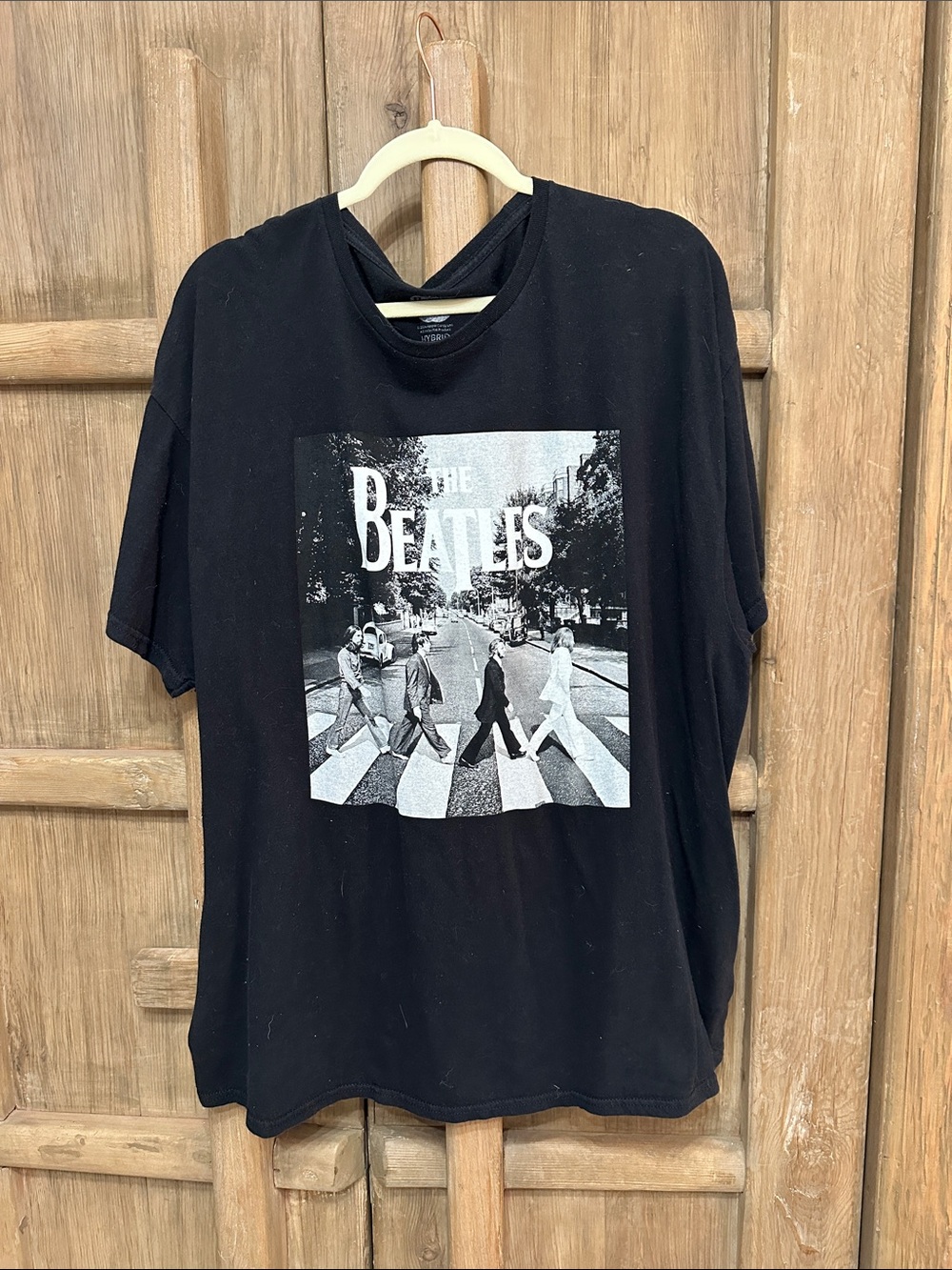 The Beatles Black Graphic Tee with Abbey Road Photo